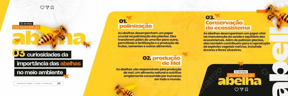 Flyer Dia Mundial da Abelha PSD Editável