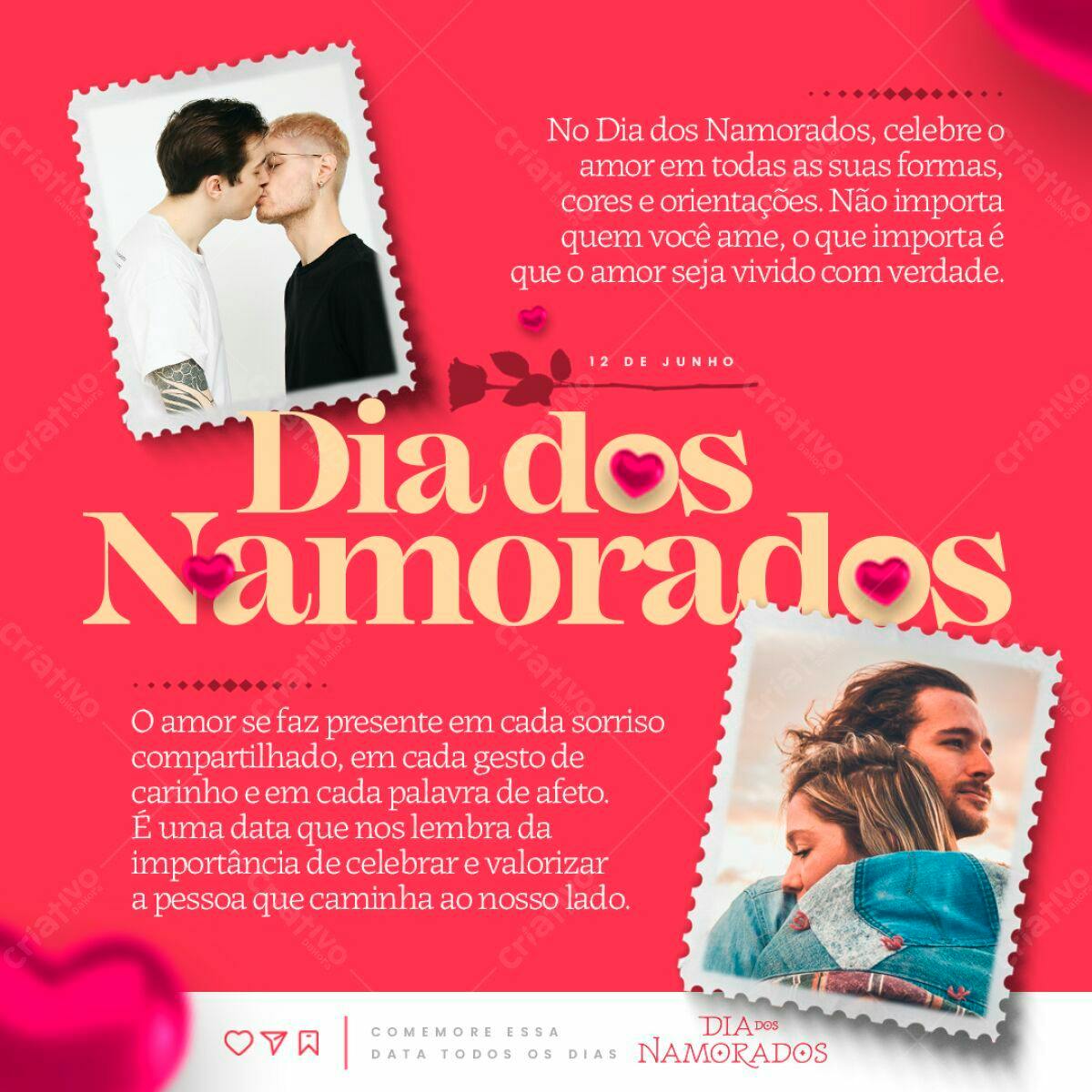 Postagem Dia dos Namorados PSD Editável