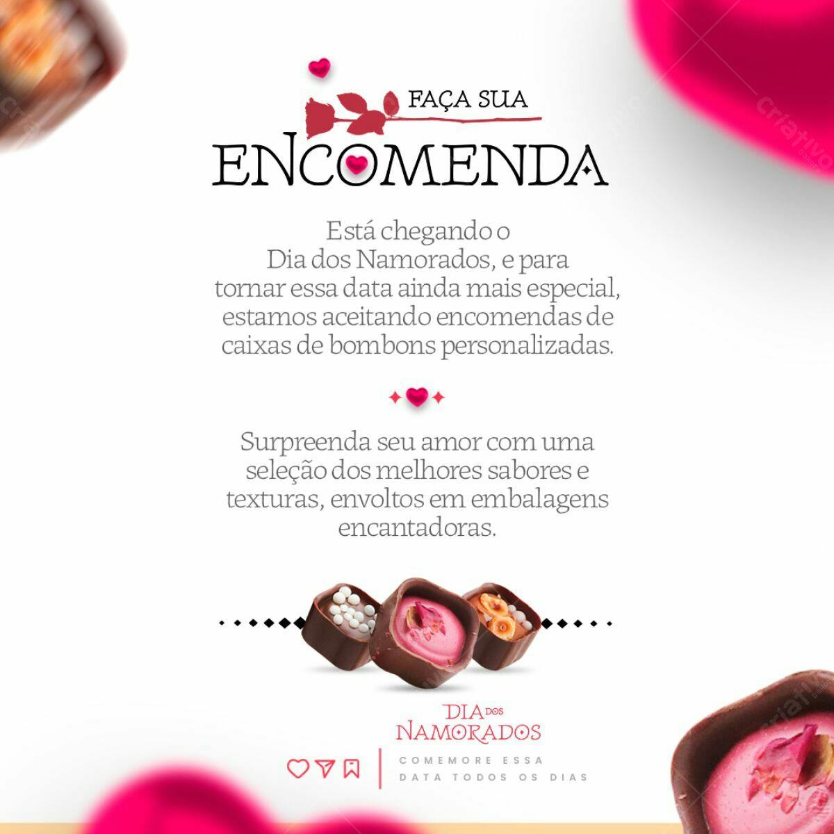 Post para Dia dos Namorados PSD Editável