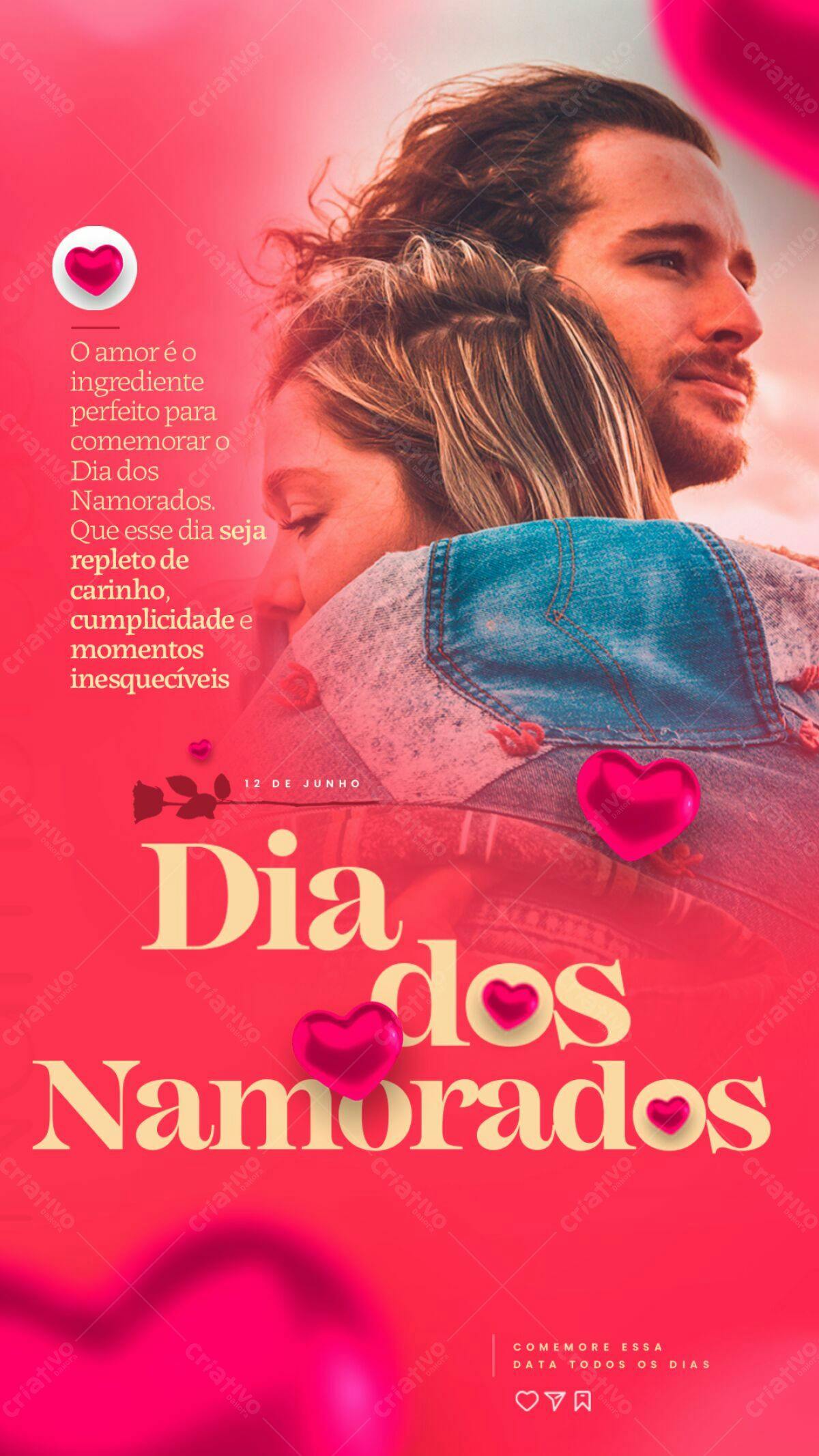 Flyer Dia dos Namorados PSD Editável