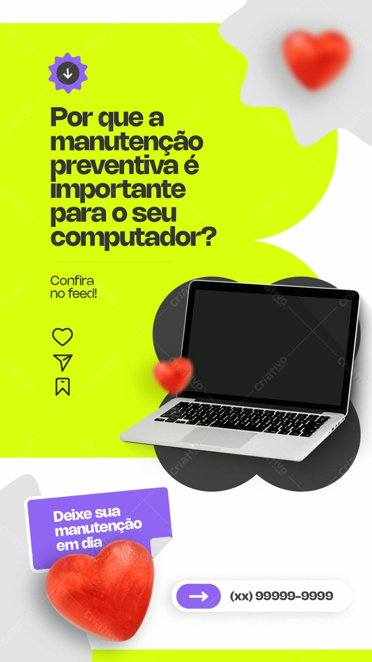 Flyer Manutenção Preventiva Computador PSD Editável