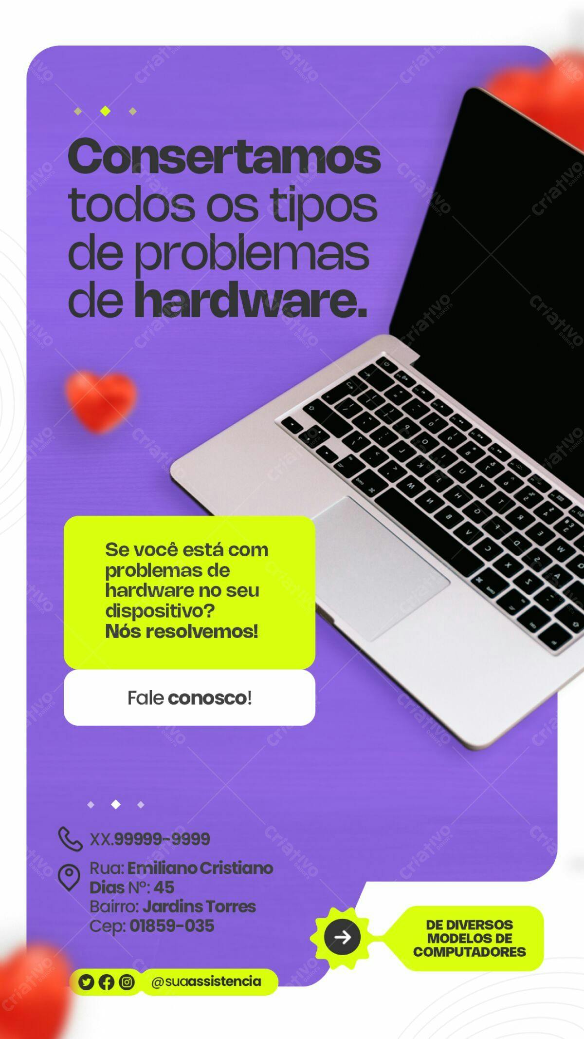 Flyer para Assistência Técnica de Notebook PSD Editável
