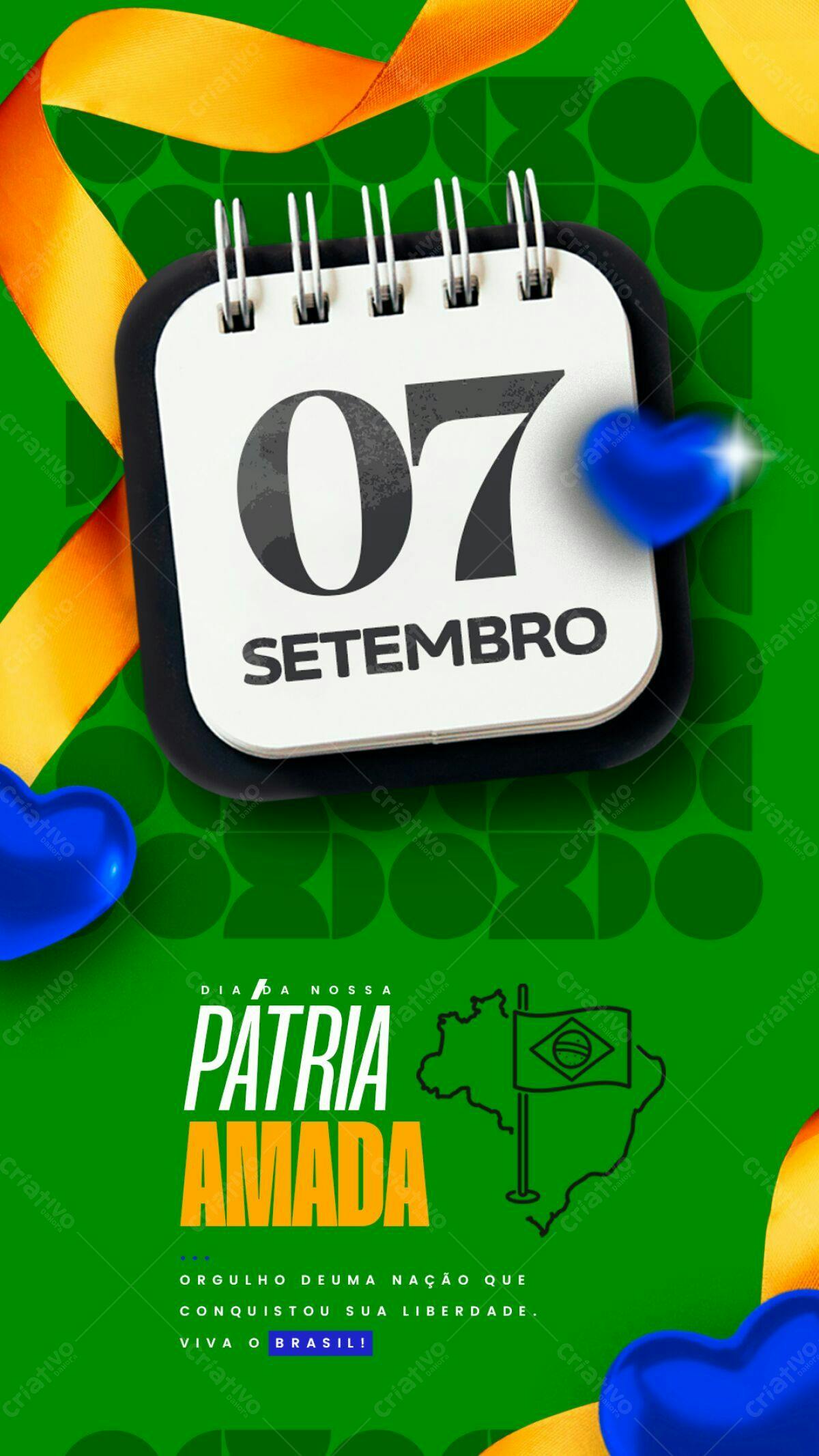 Flyer para o Dia da Independência do Brasil PSD Editável
