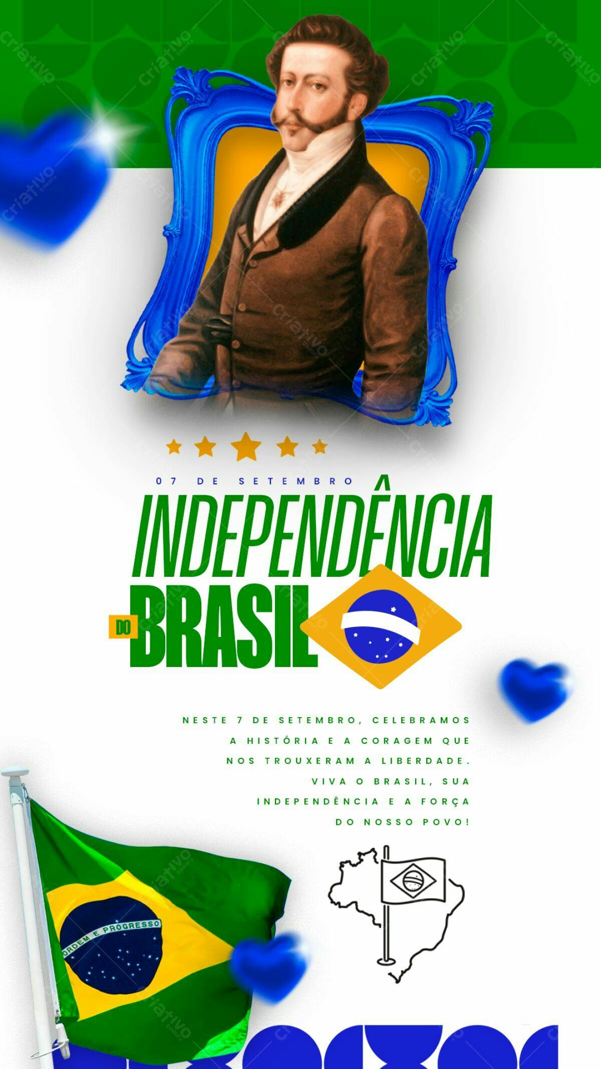 Flyer 7 de Setembro Independência do Brasil PSD Editável