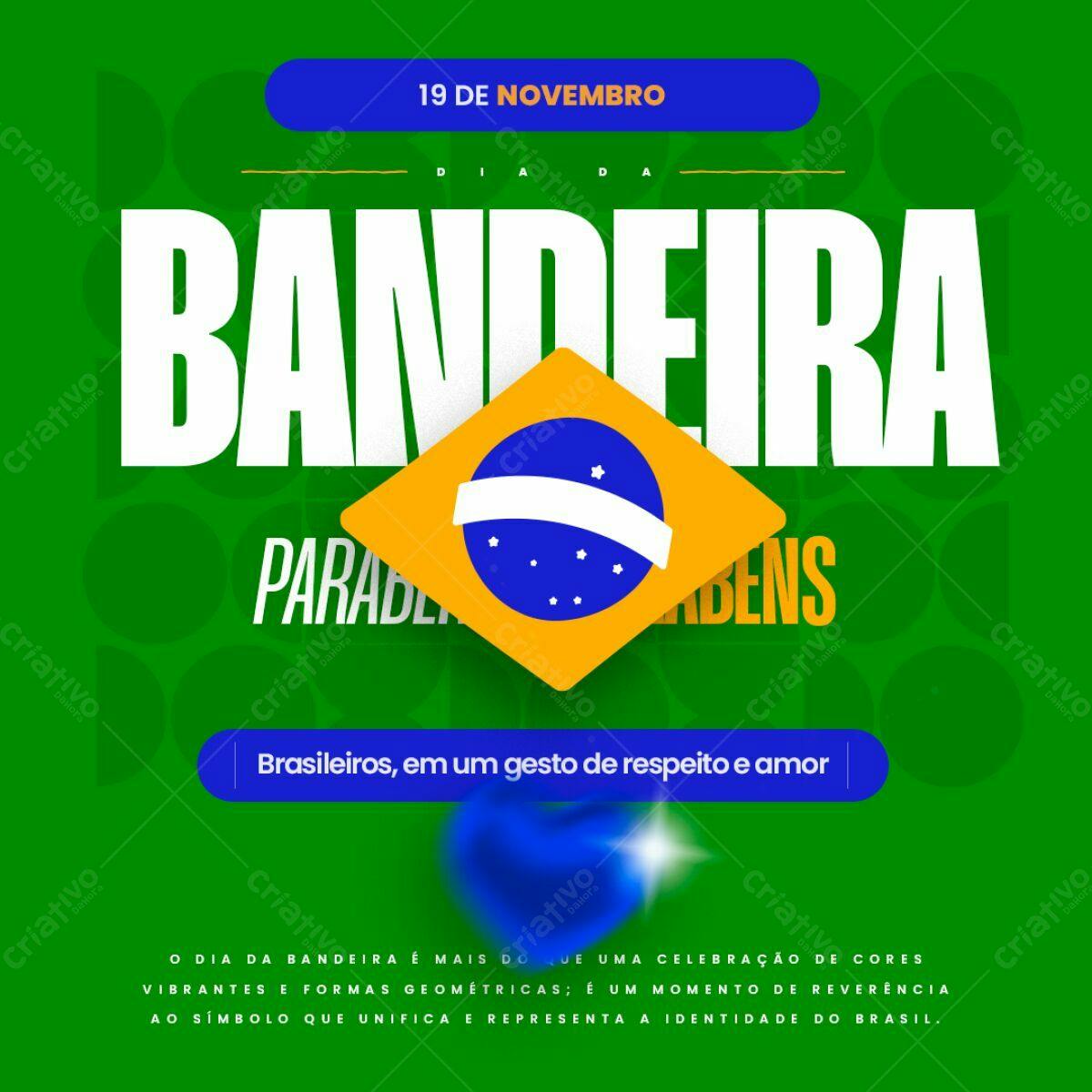 Flyer Dia da Bandeira PSD Editável