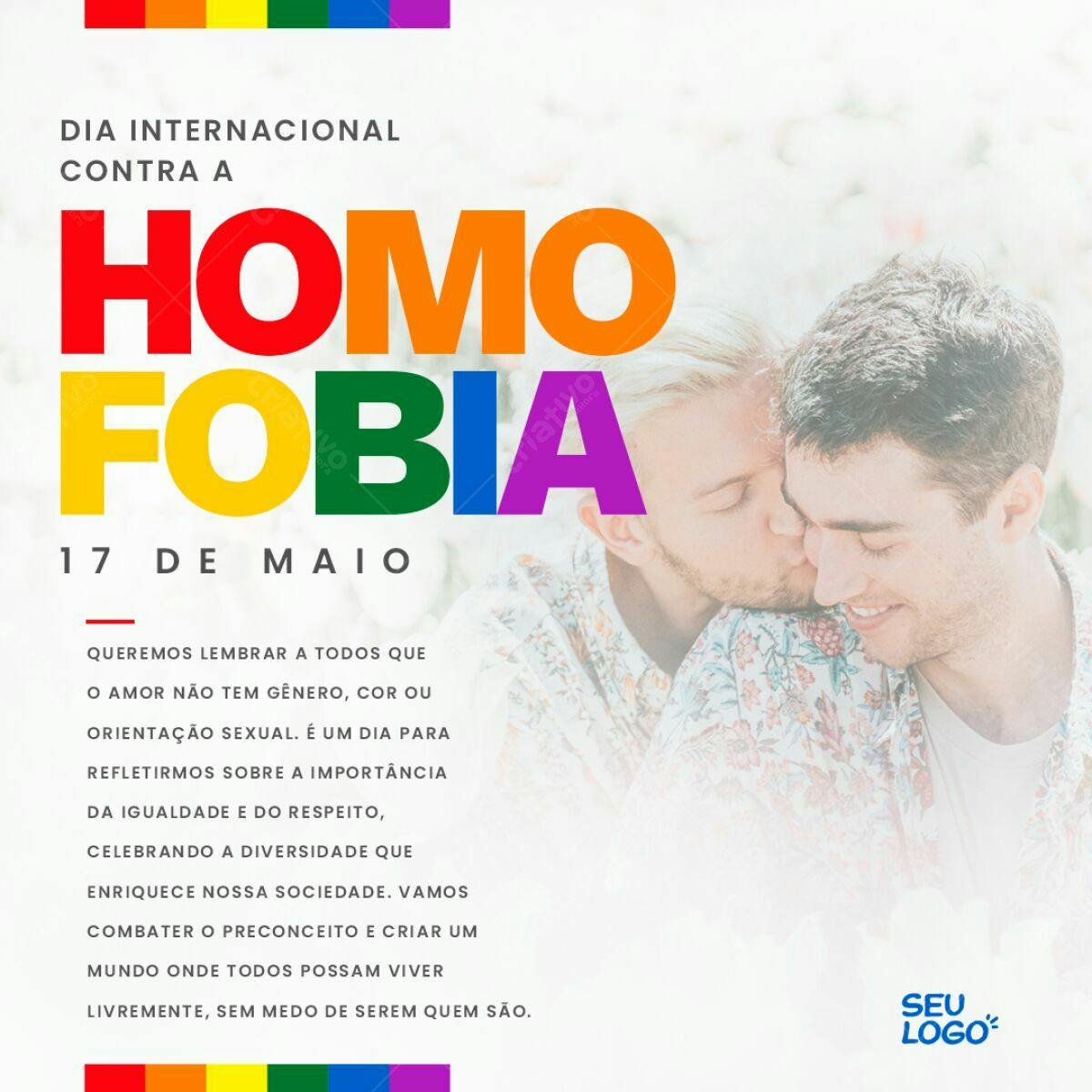 Flyer Dia Internacional Contra a Homofobia PSD Editável