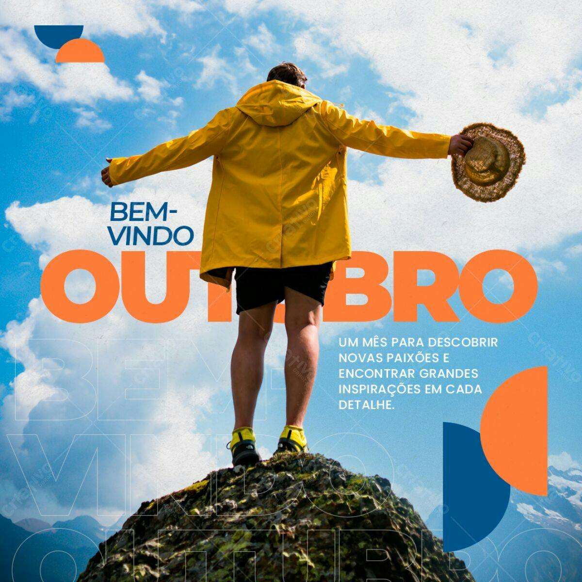 Flyer de Boas Vindas Outubro PSD Editável