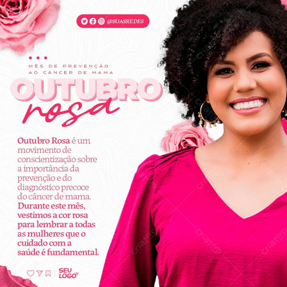 Post para Outubro Rosa PSD Editável