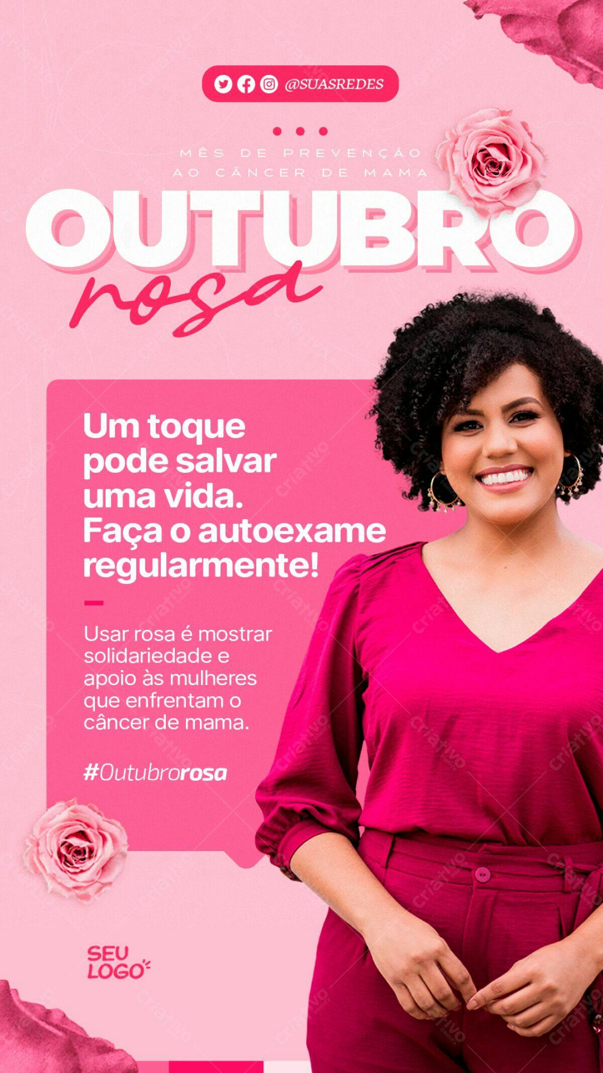 Flyer Outubro Rosa PSD Editável