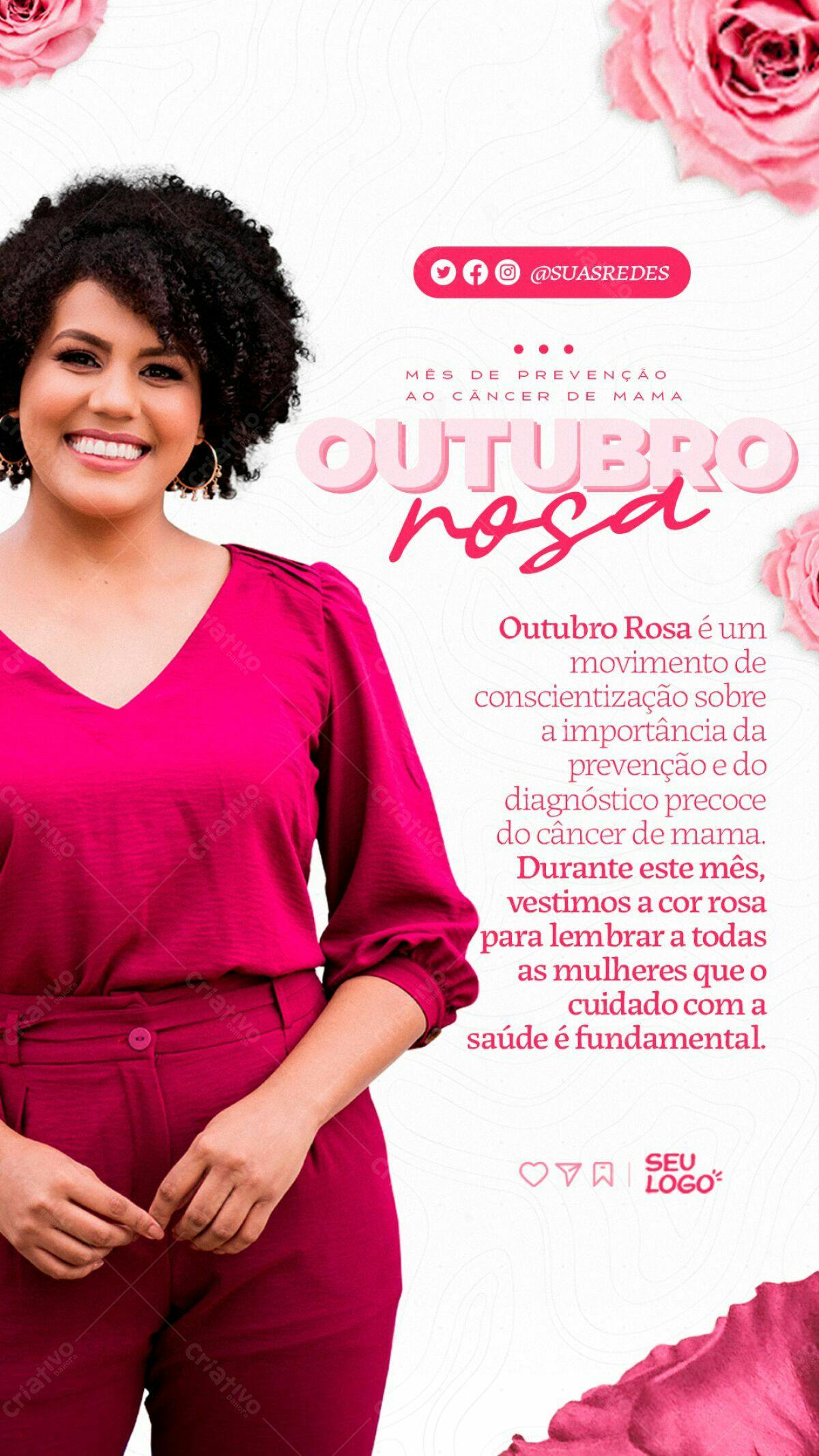 Flyer Outubro Rosa PSD Editável