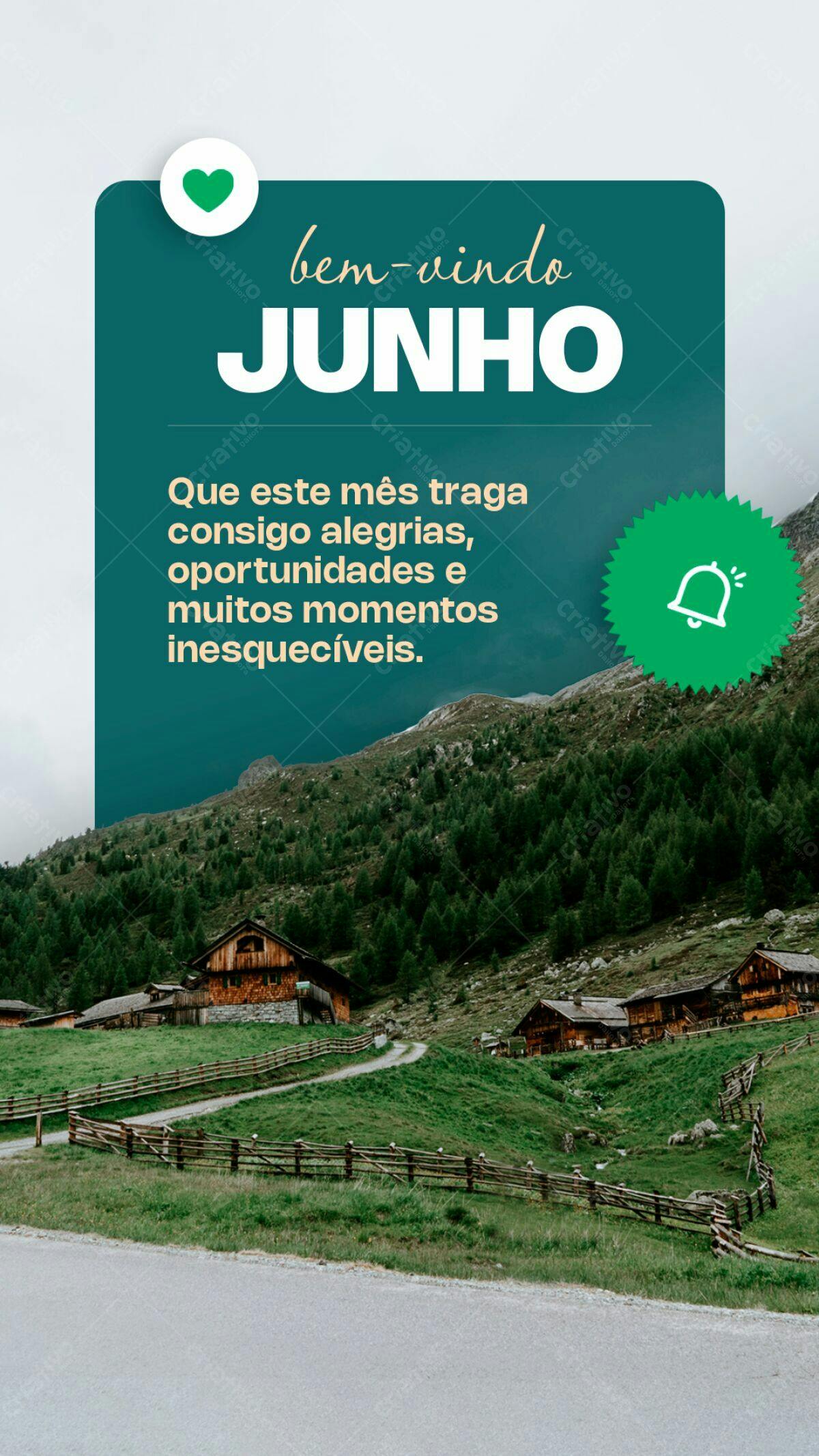 Postagem Bem-vindo Junho PSD Editável