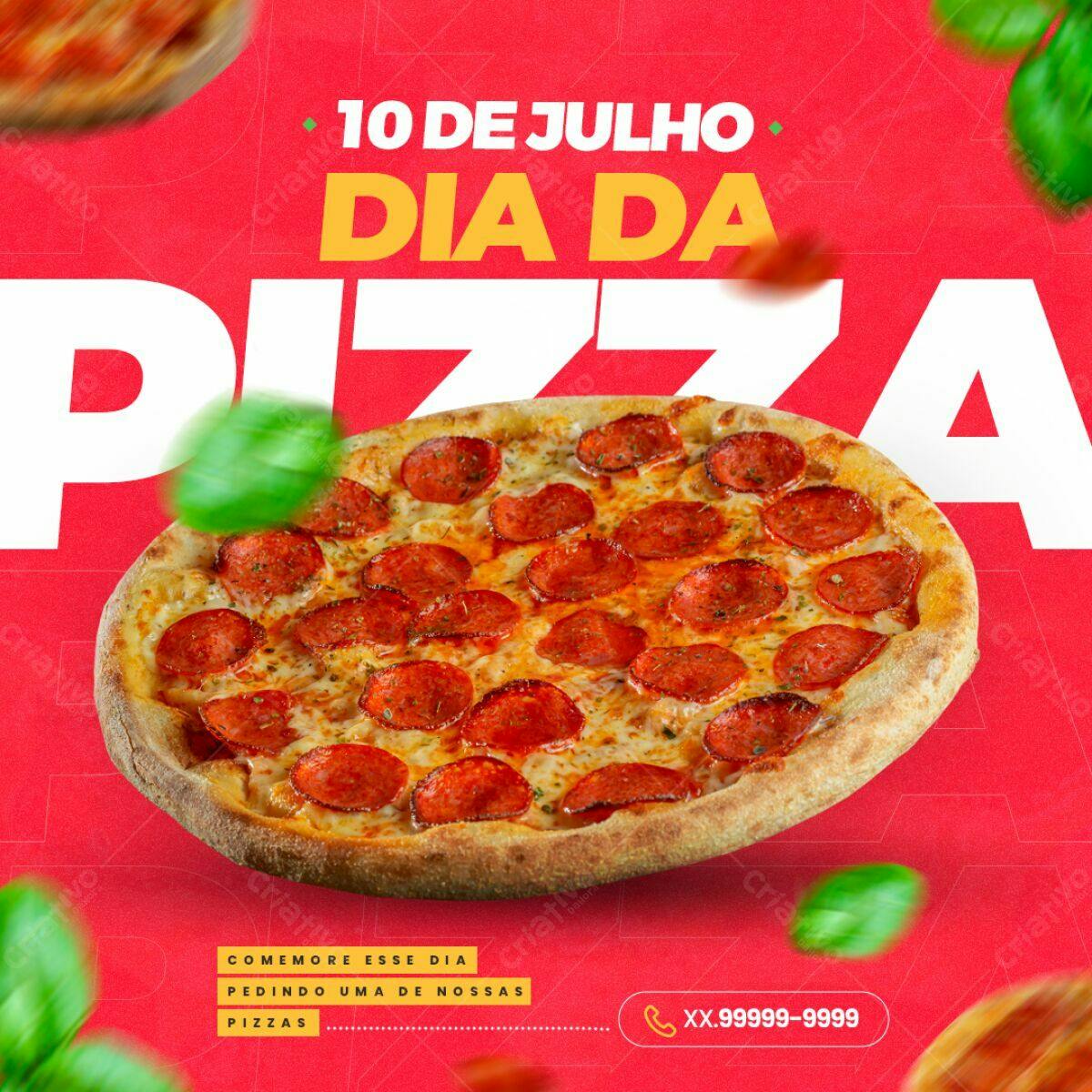 Flyer Dia da Pizza PSD Editável