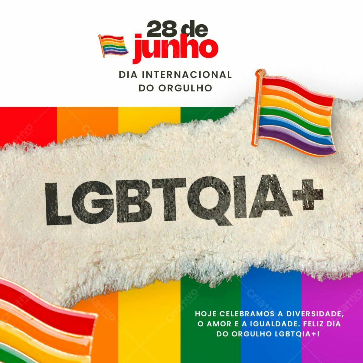 Post para Dia do Orgulho LGBTQIA+ PSD Editável