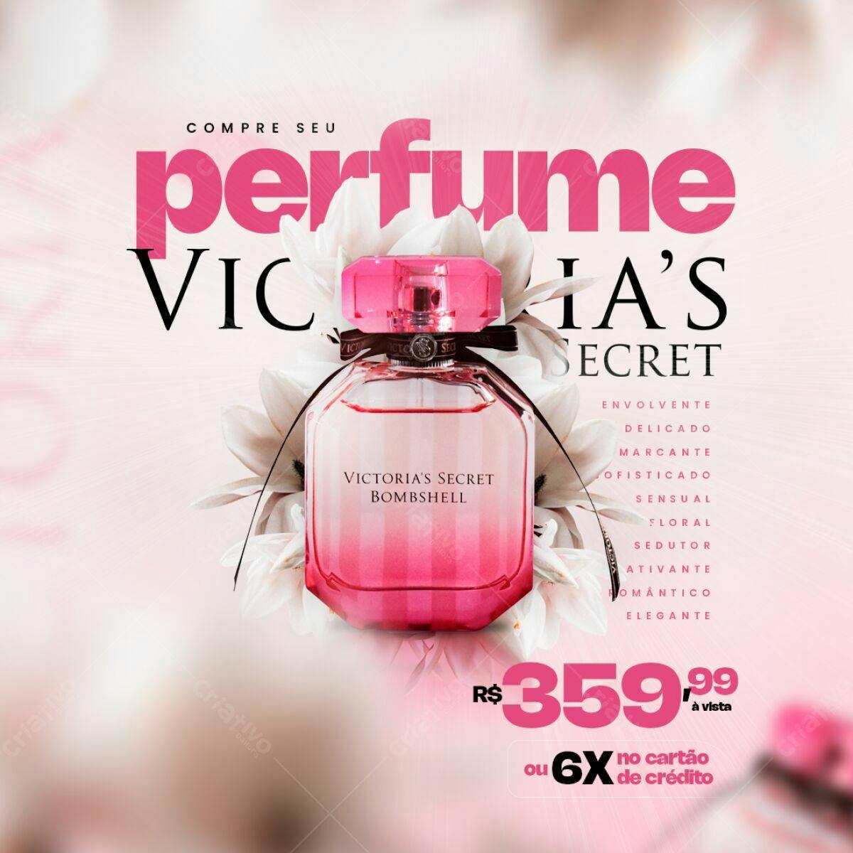 Flyer Perfume Victoria's Secret PSD Editável