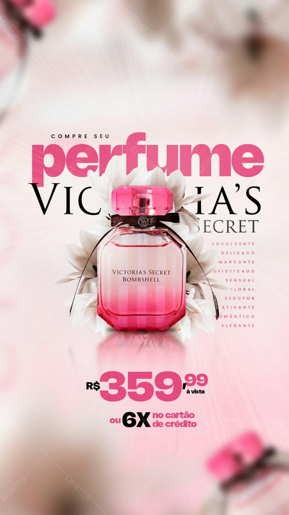 Flyer Perfume Victoria's Secret PSD Editável