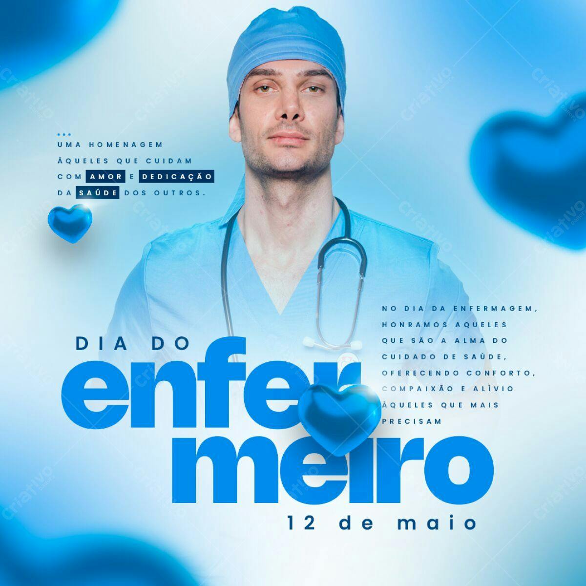Flyer Dia do Enfermeiro PSD Editável