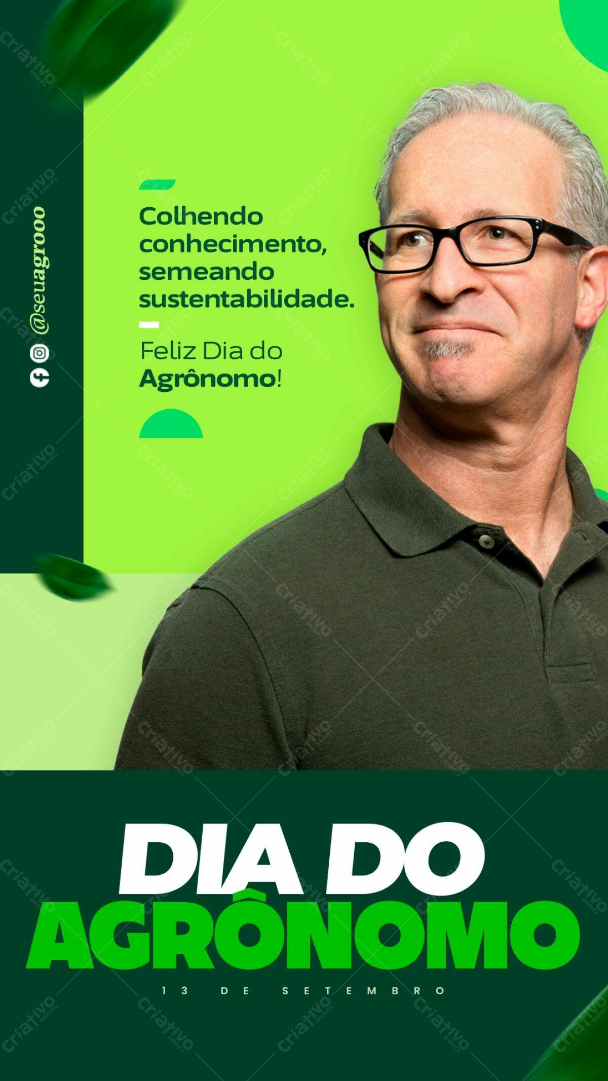 Flyer Dia do Agrônomo PSD Editável