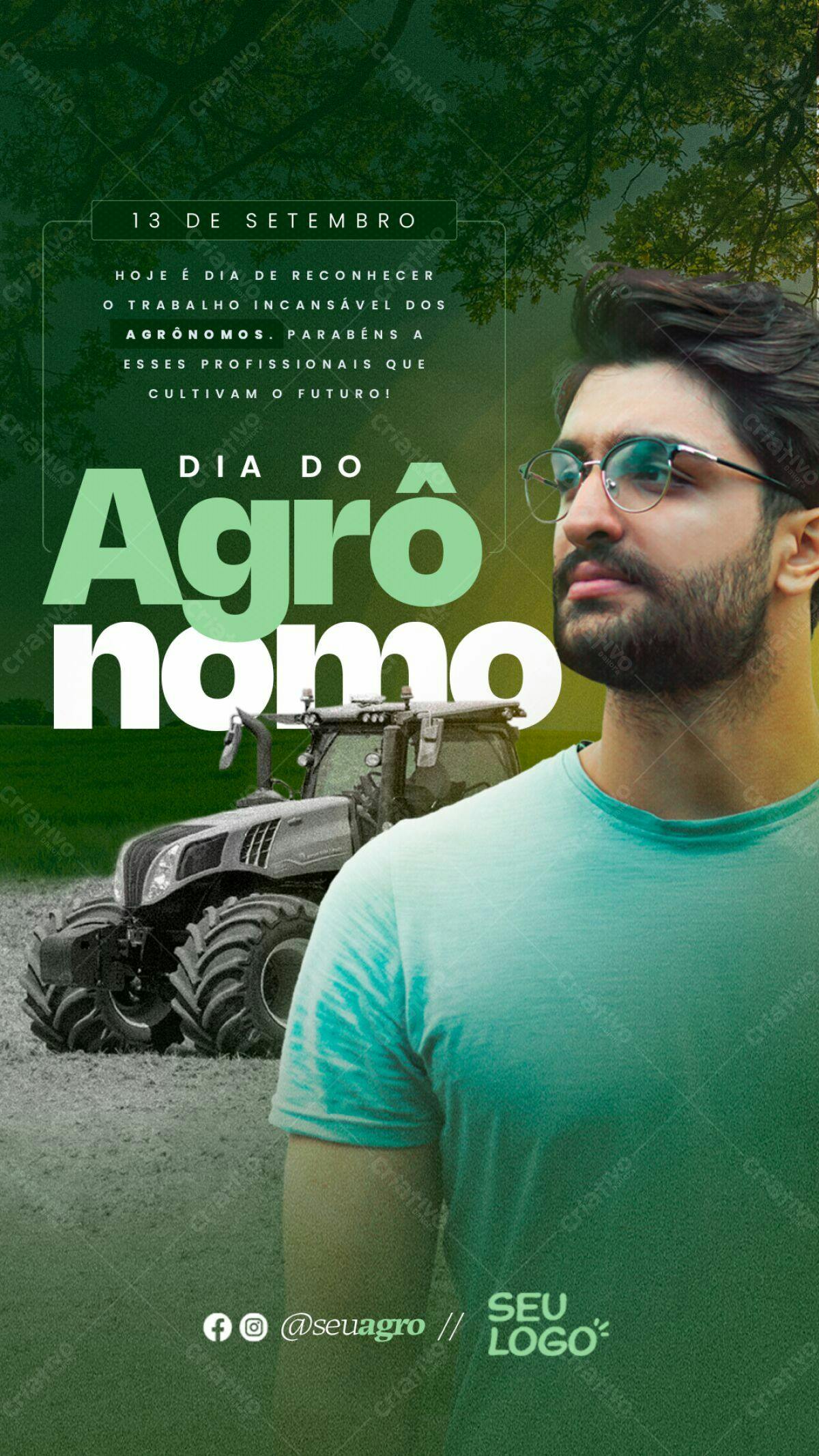 Flyer Dia do Agrônomo PSD Editável