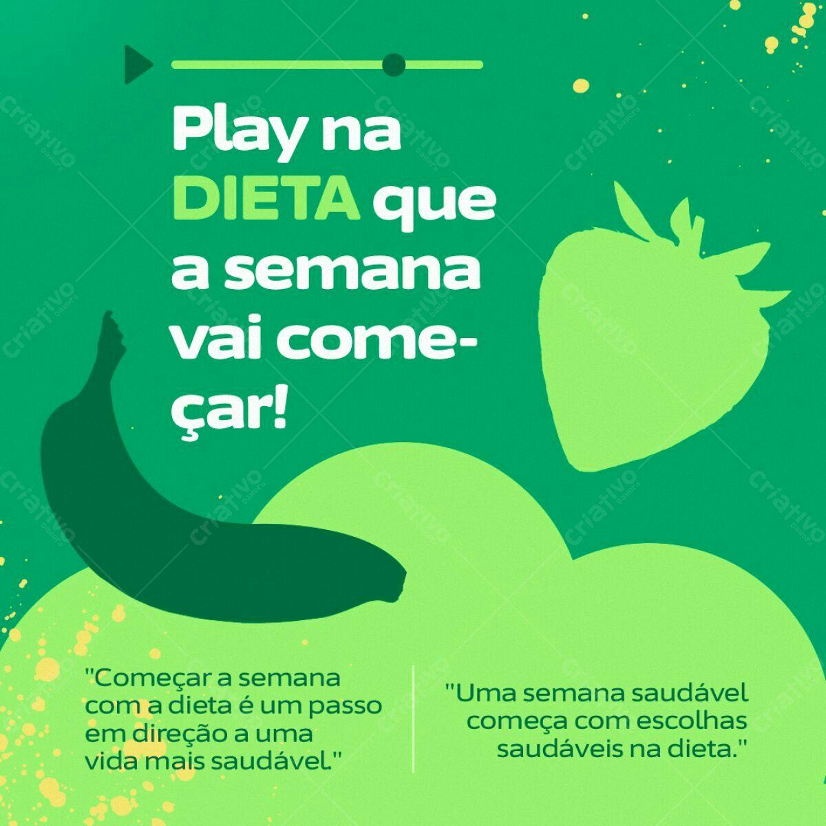 Post para Instagram sobre Dieta Saudável PSD Editável