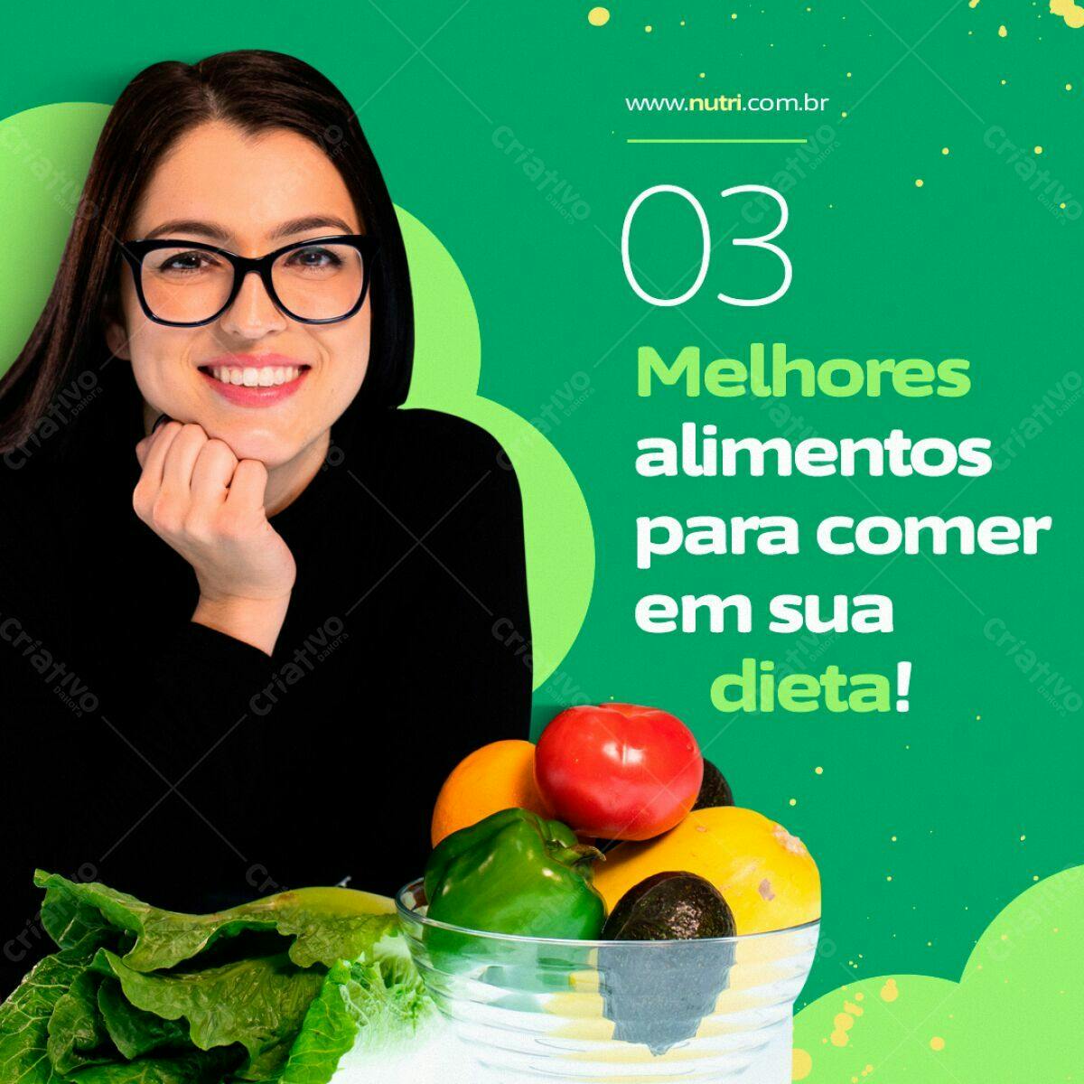 Post para Redes Sociais Dieta Saudável PSD Editável