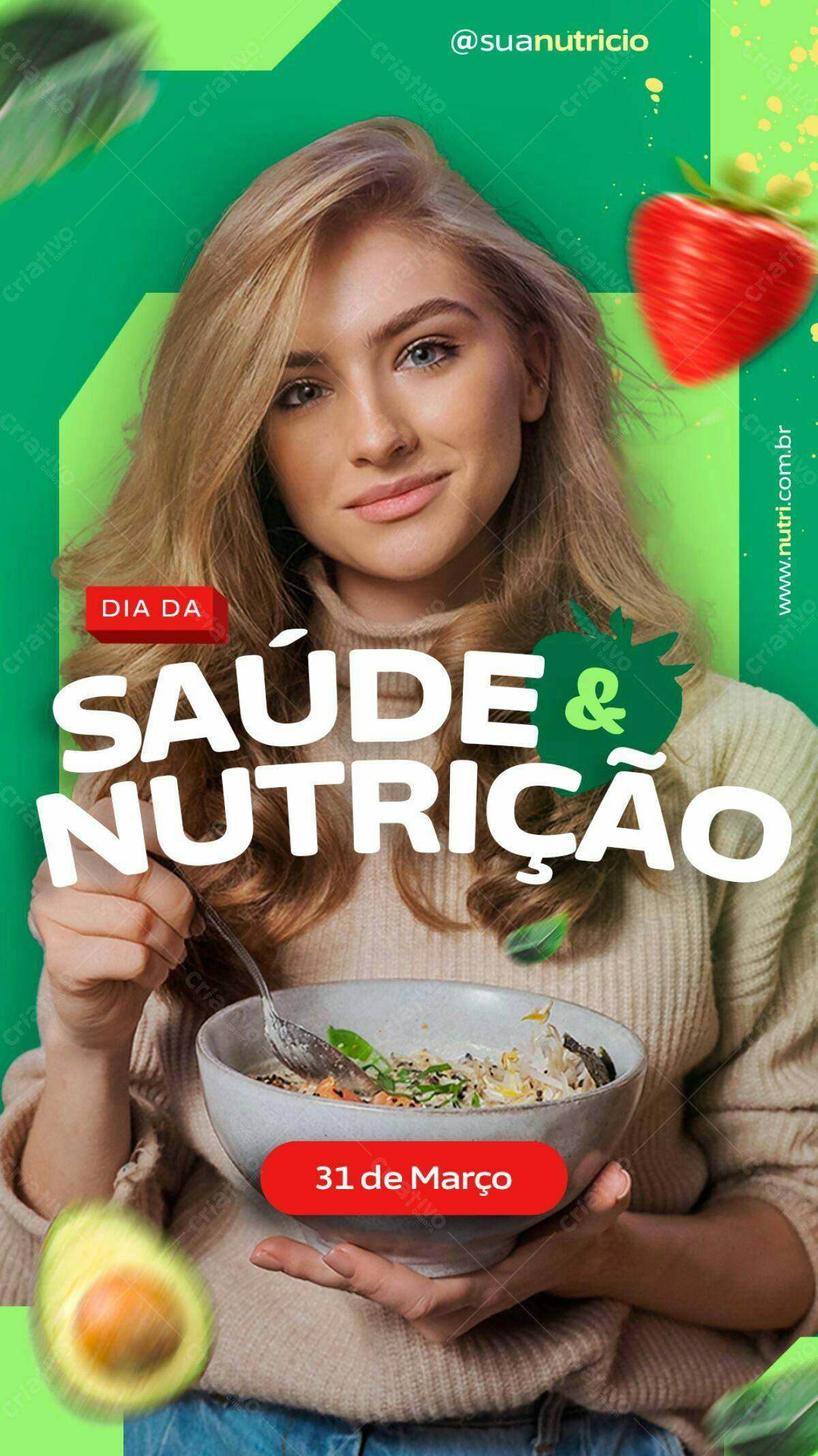 Flyer Dia da Saúde e Nutrição PSD Editável
