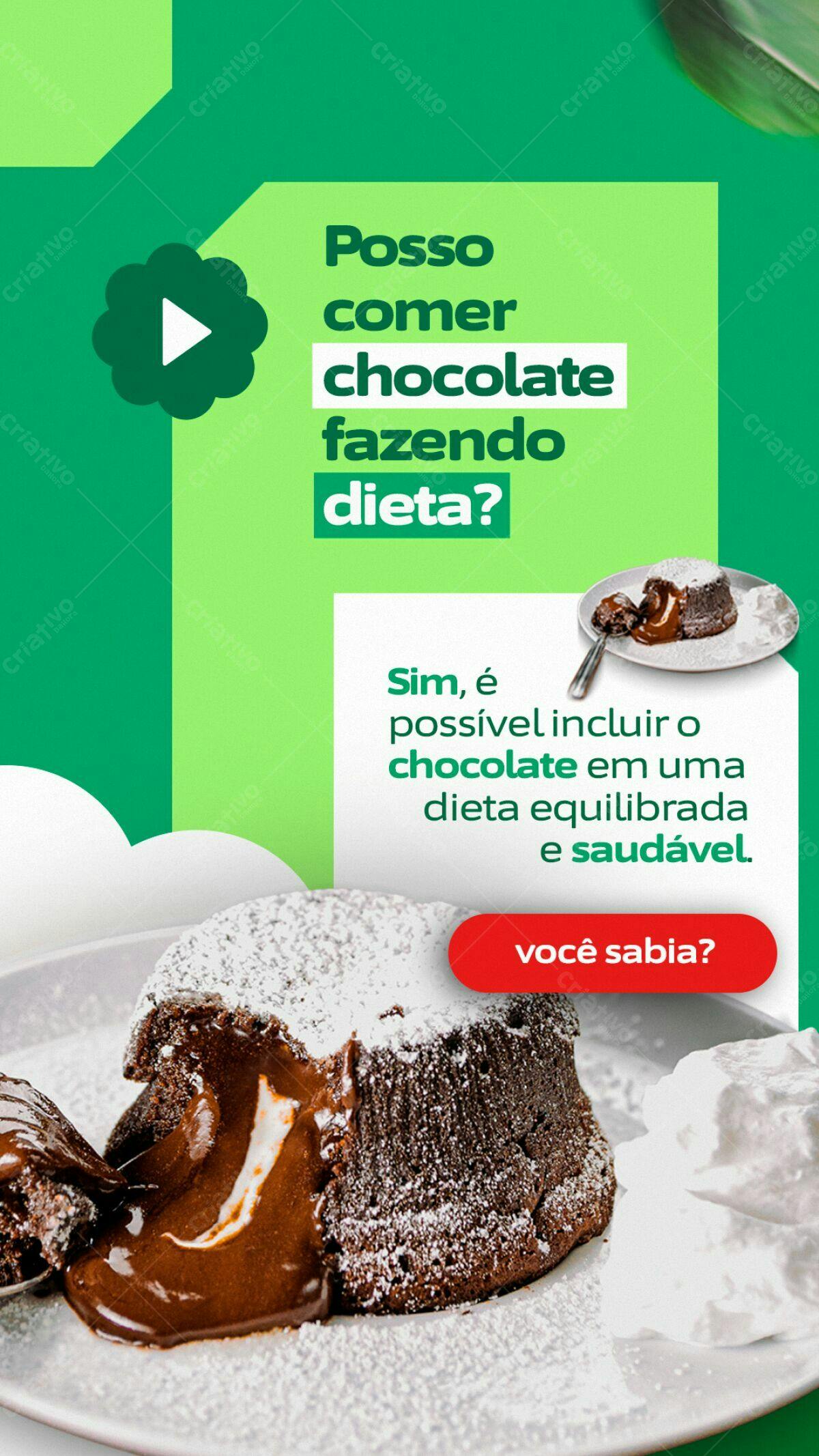 Postagem Instagram Dieta e Chocolate PSD Editável