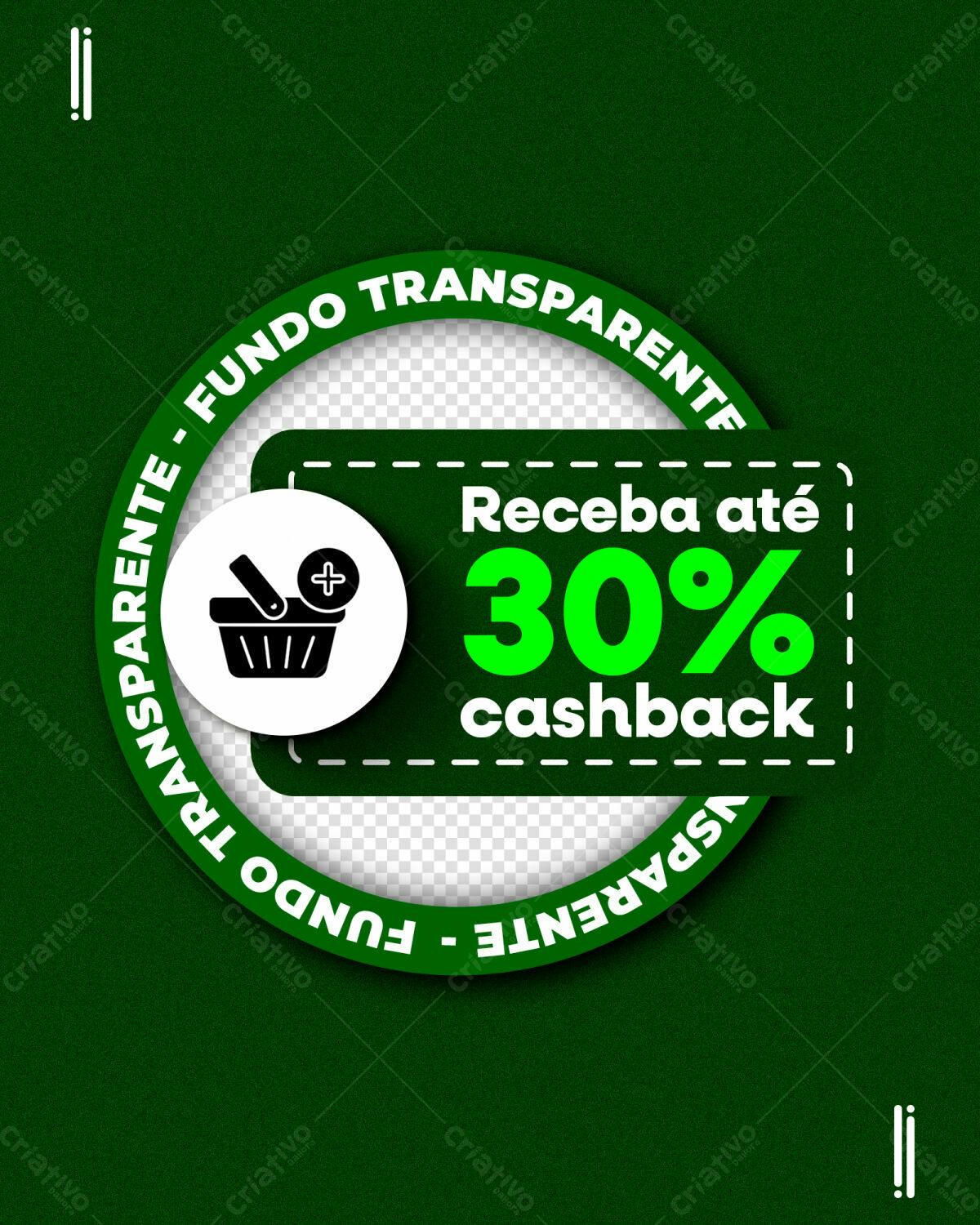 Banner Cashback 30% PSD Editável