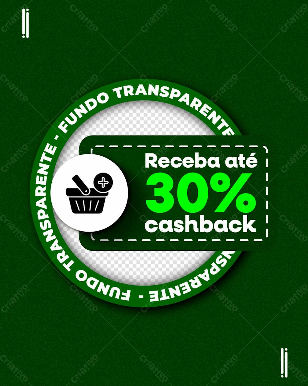 SELO 3D | CASH BACK | CASHBACK | IMAGEM SEM FUNDO | PSD EDITÁVEL