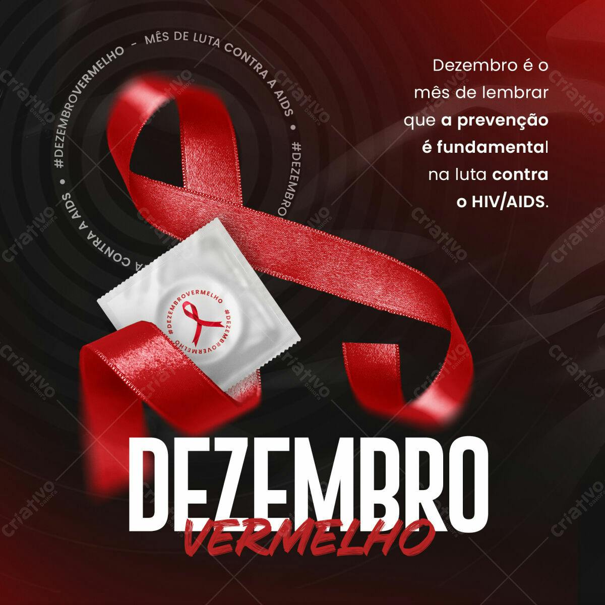 Post para Dezembro Vermelho PSD Editável