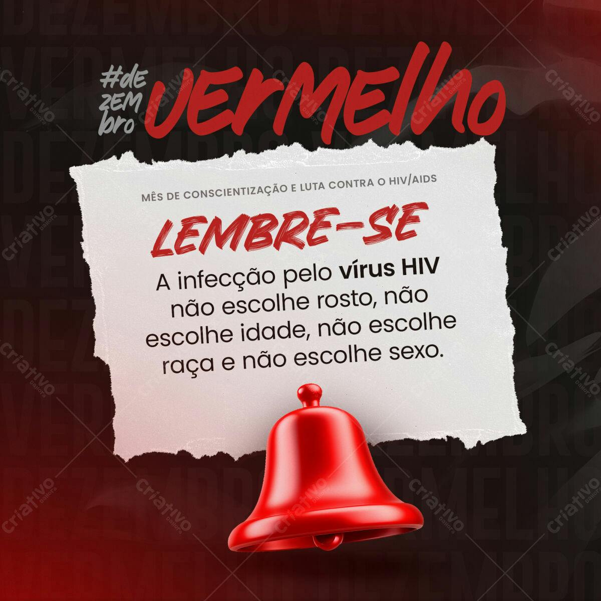 Post para Dezembro Vermelho PSD Editável