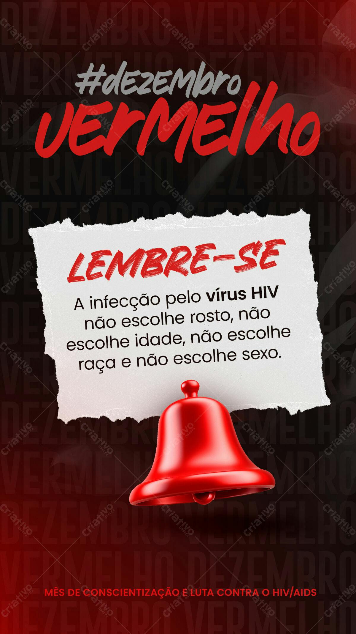 Flyer Dezembro Vermelho conscientização HIV/AIDS PSD Editável