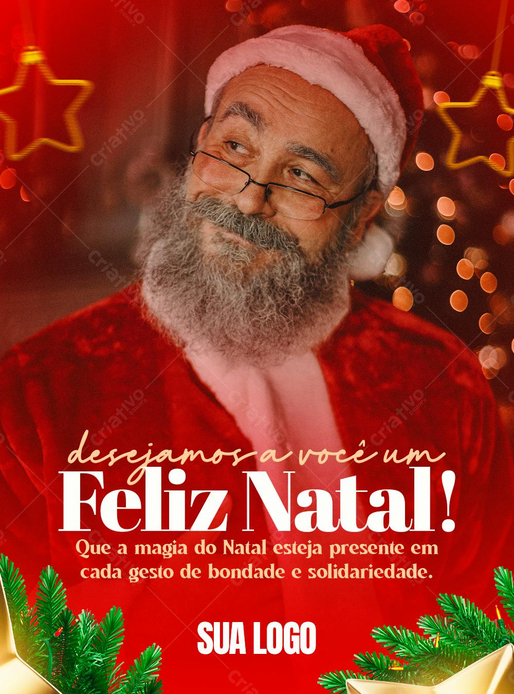 Postagem de Boas Festas Natal PSD Editável