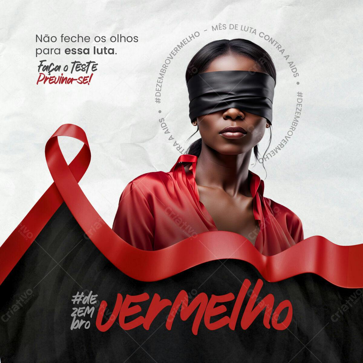 Post para Dezembro Vermelho PSD Editável
