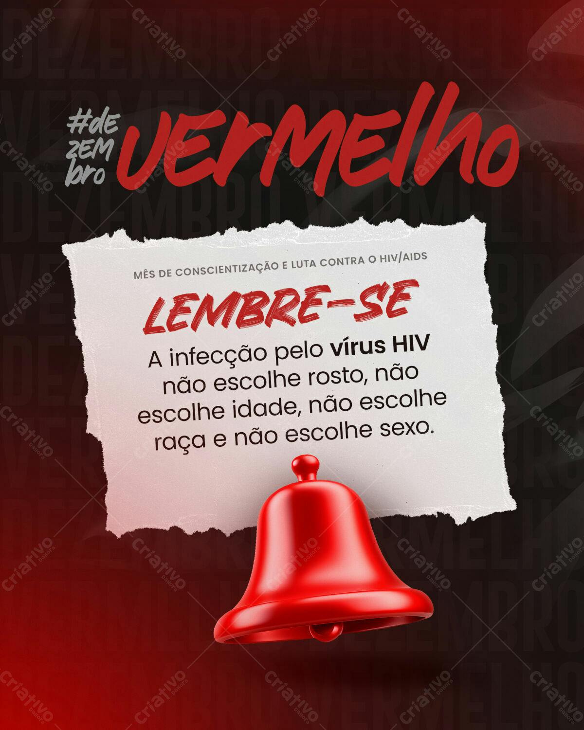 Post para Dezembro Vermelho PSD Editável