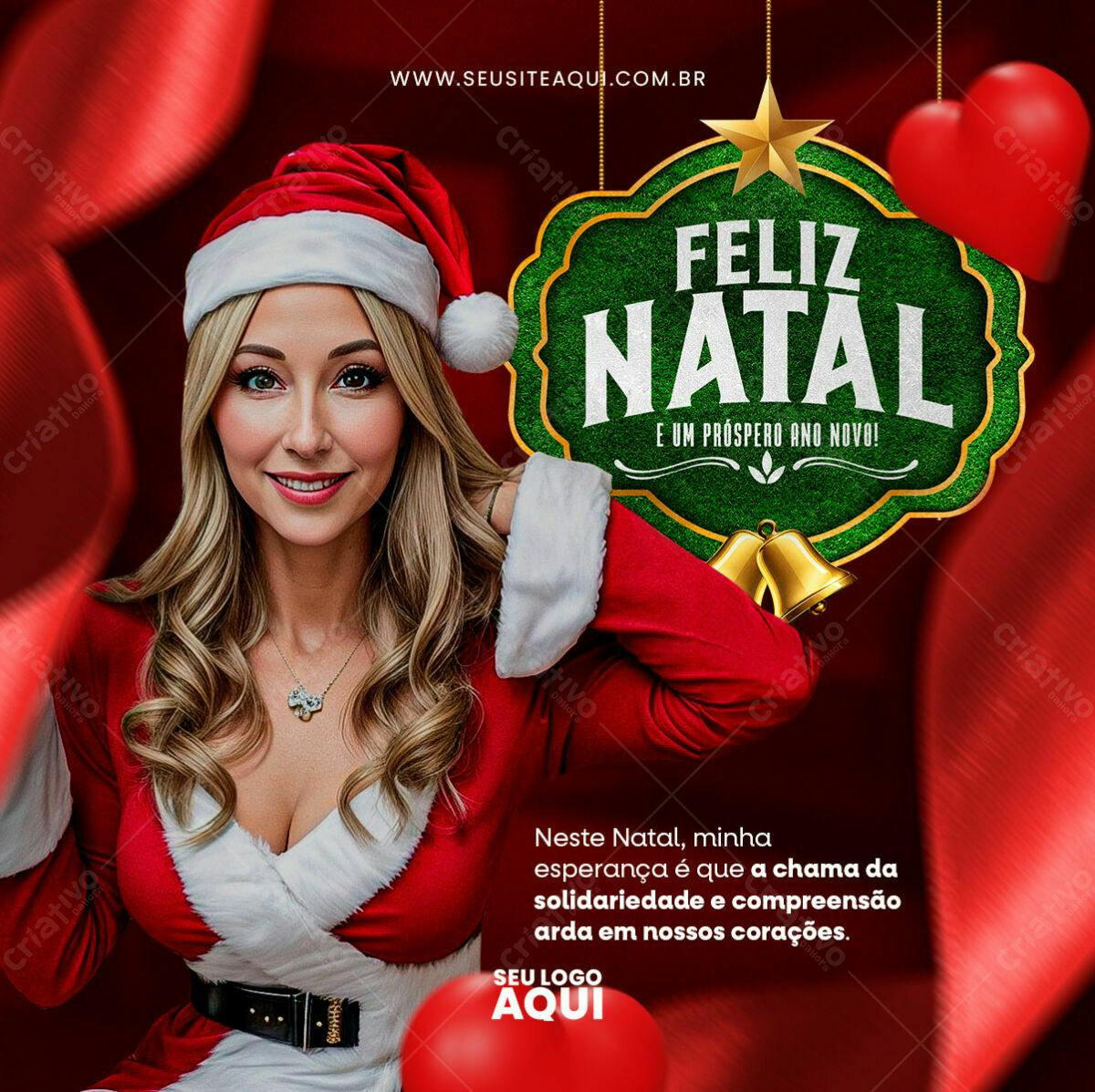 Flyer Natalino com Papai Noel PSD Editável
