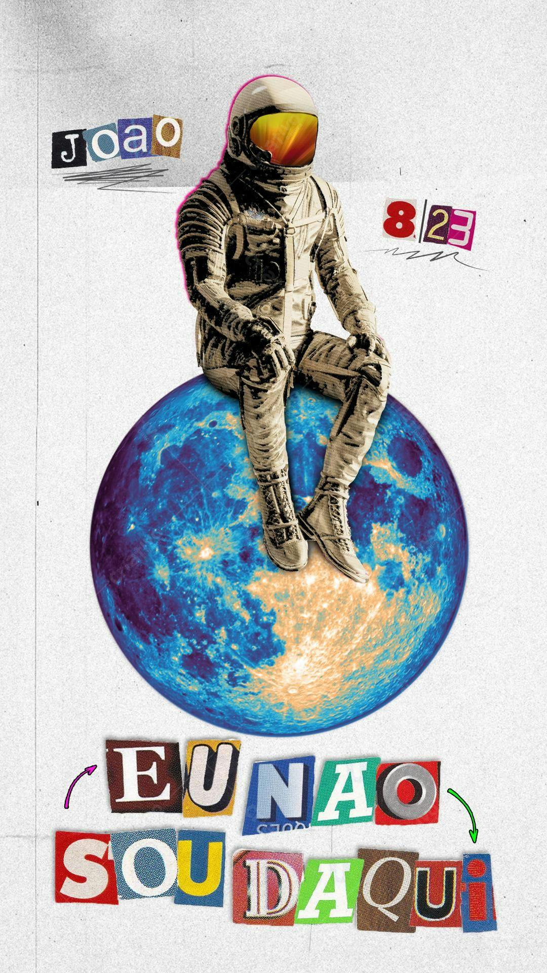 Poster Astronauta Lua PSD Editável