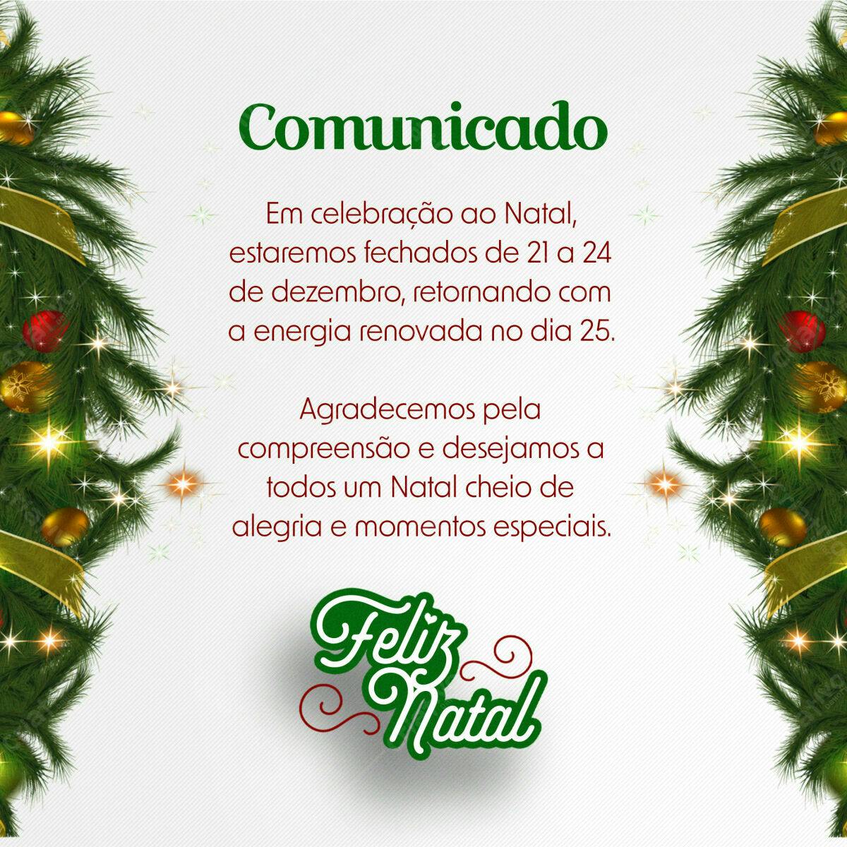 Comunicado de Natal PSD Editável