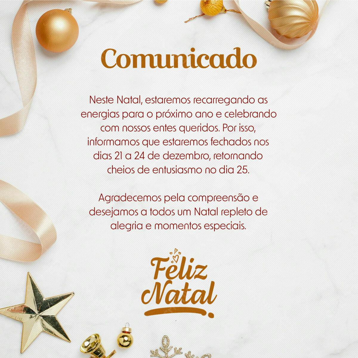 Comunicado de Natal PSD Editável