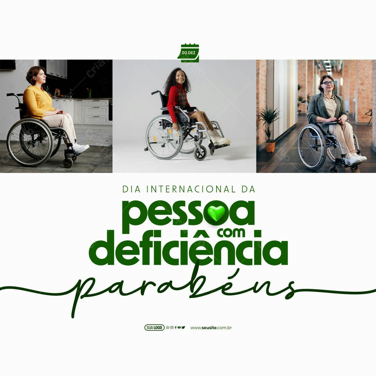 Post para Dia Internacional da Pessoa com Deficiência PSD Editável