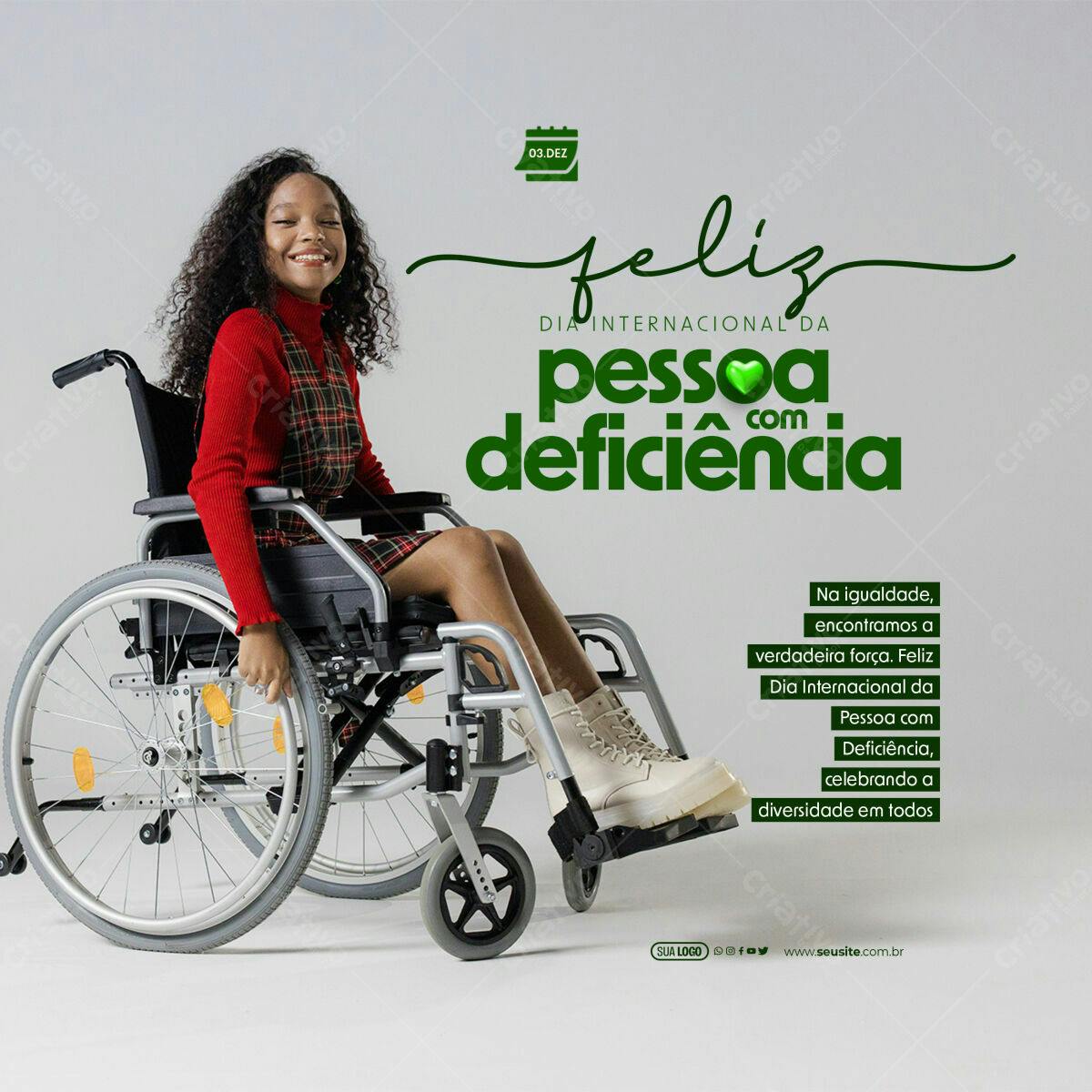 Post para Dia Internacional da Pessoa com Deficiência PSD Editável