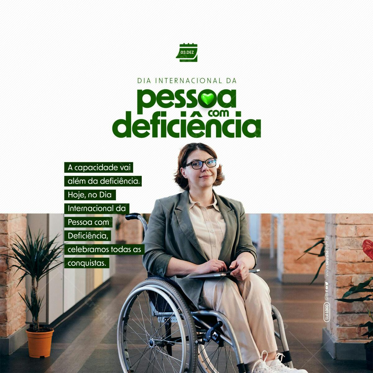 Post para Dia Internacional da Pessoa com Deficiência PSD Editável