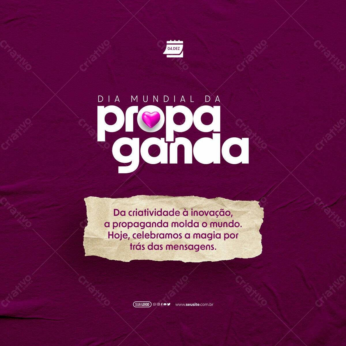 Post para Dia Mundial da Propaganda PSD Editável