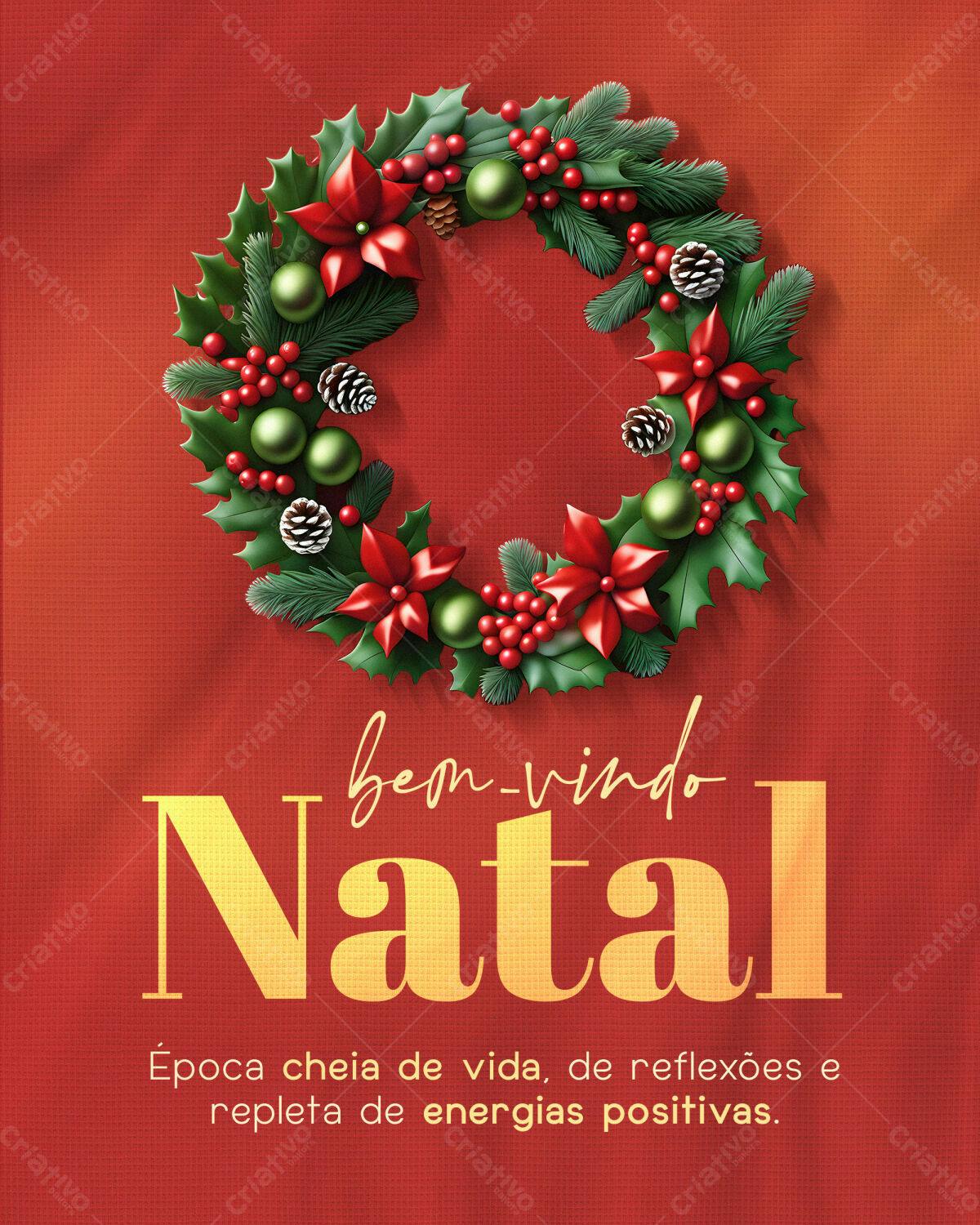 Flyer Natalino com Coroa PSD Editável