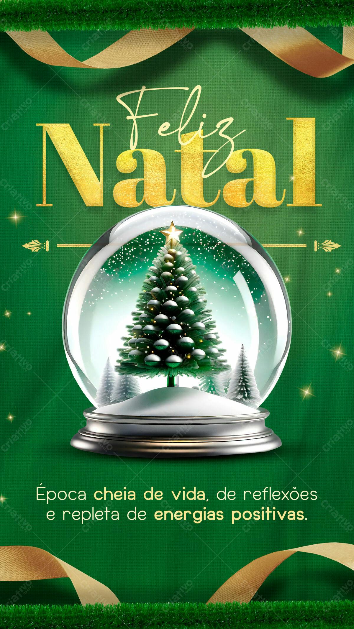 Flyer Natalino com Bola de Neve PSD Editável