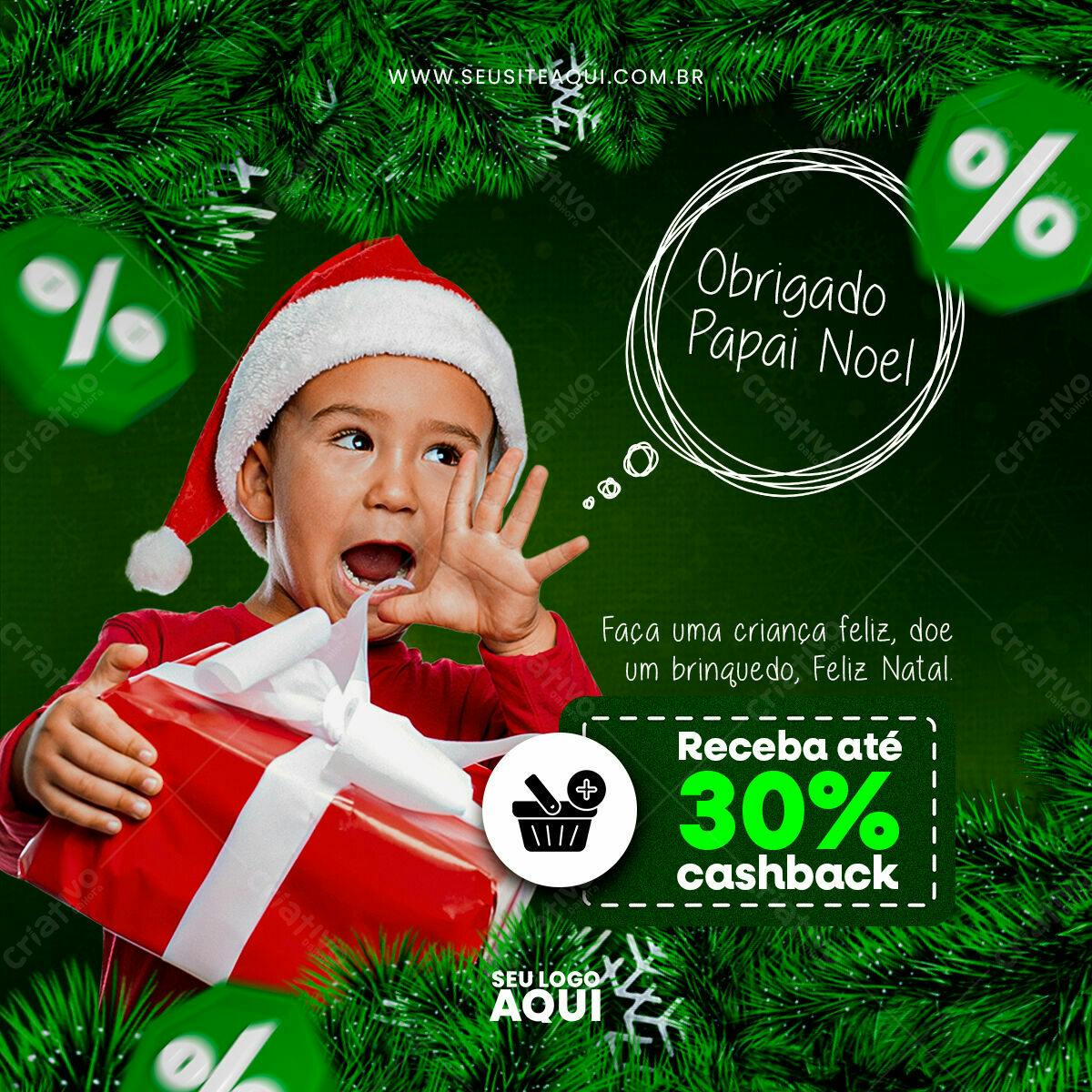Postagem de Natal com Criança PSD Editável