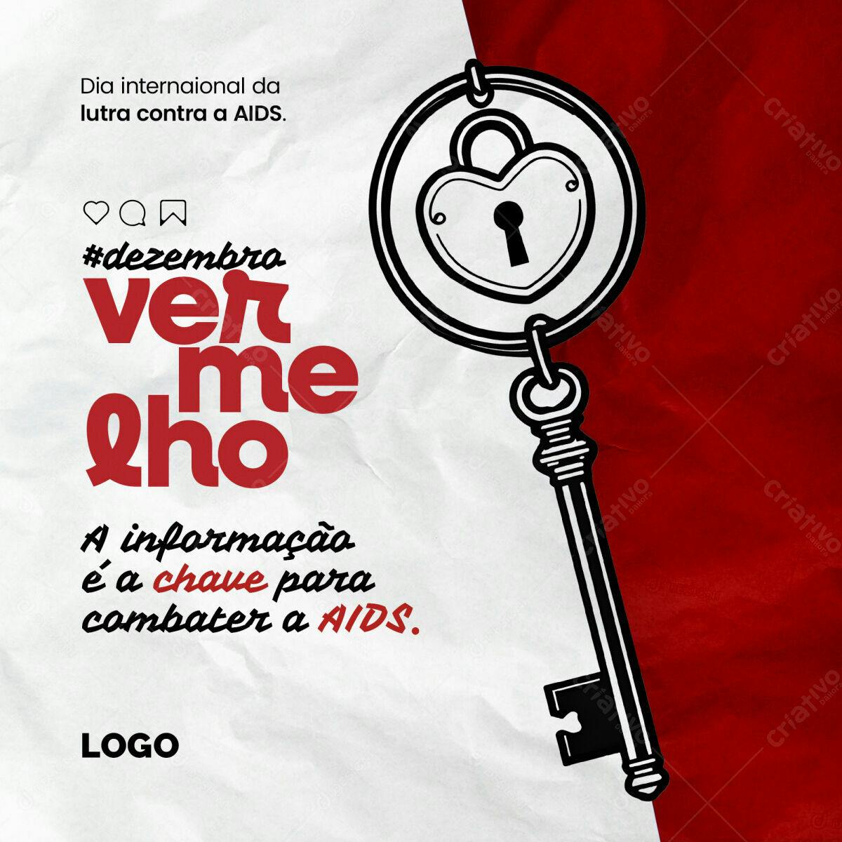 Post para o Dia Mundial de Combate à AIDS PSD Editável