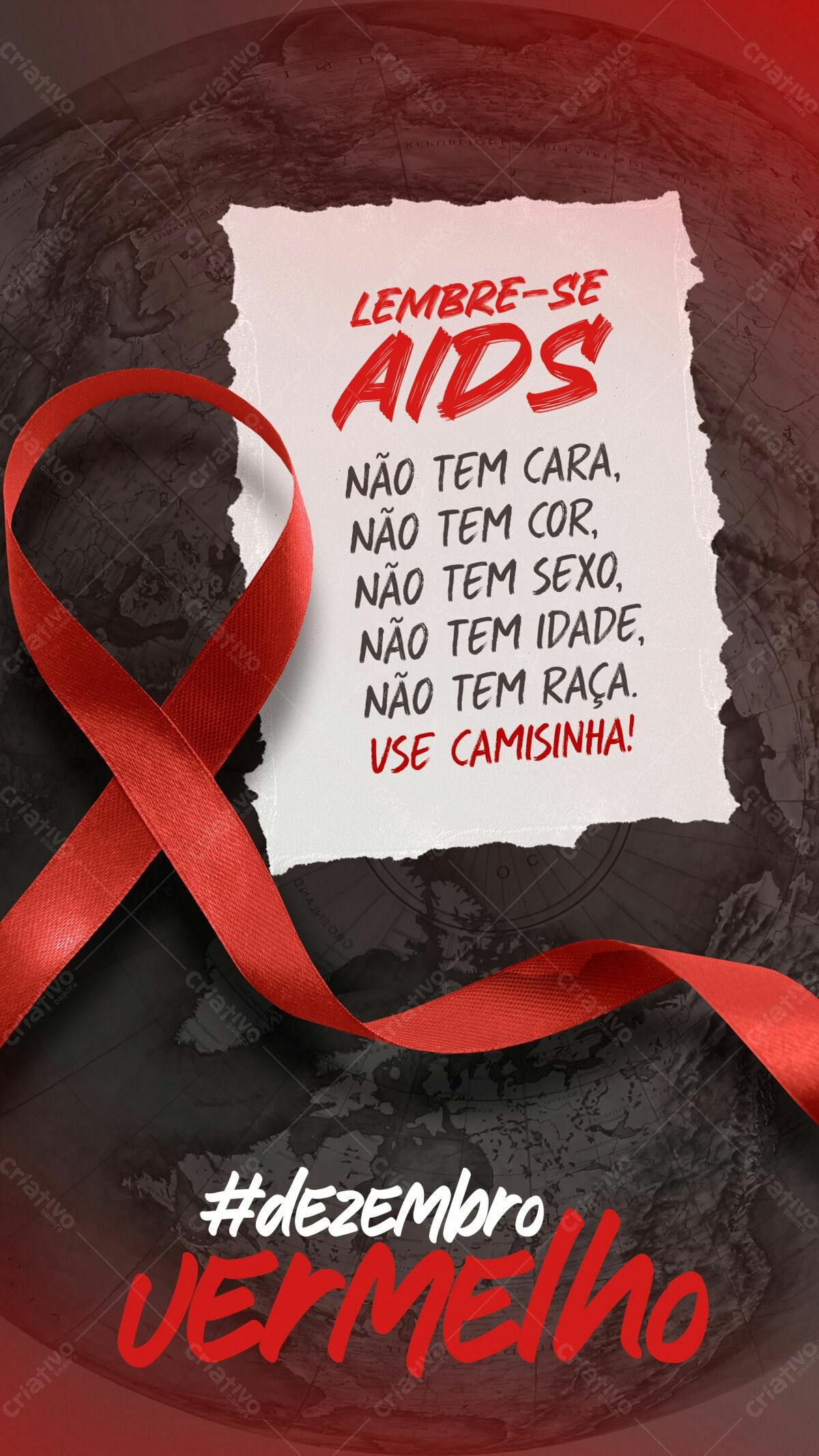 Flyer Dezembro Vermelho Aids PSD Editável