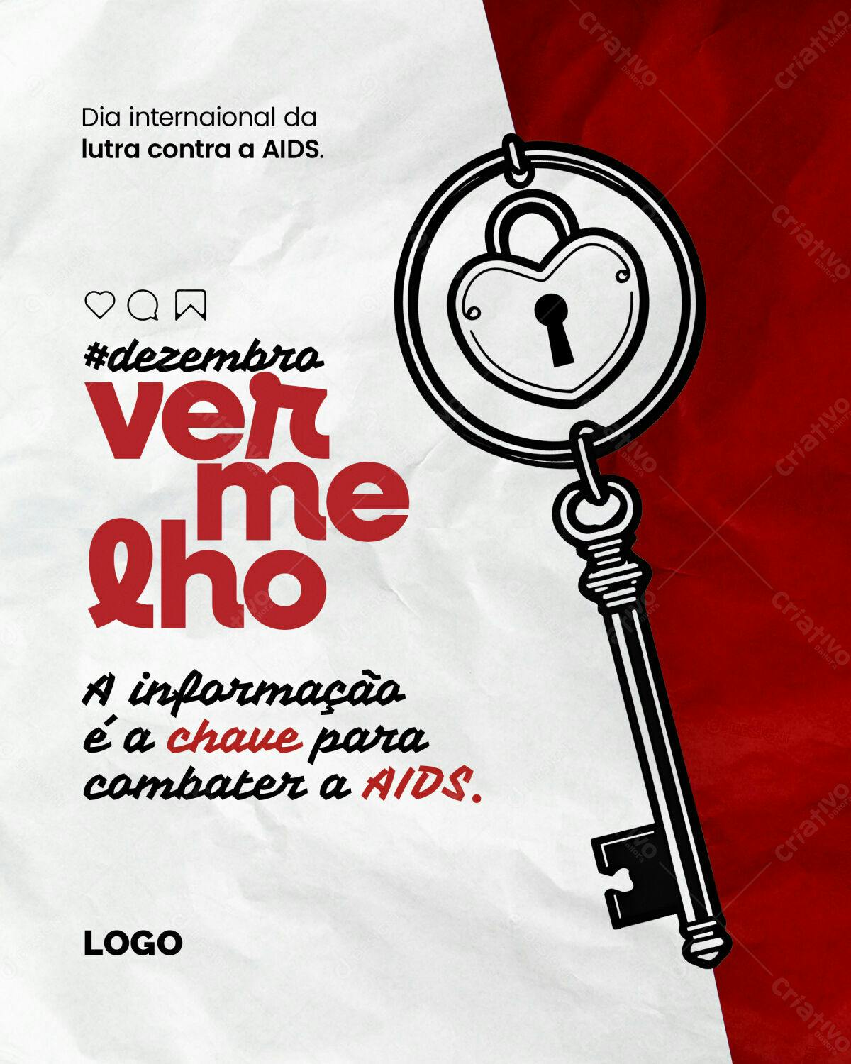 Flyer Dia Mundial de Combate à AIDS PSD Editável