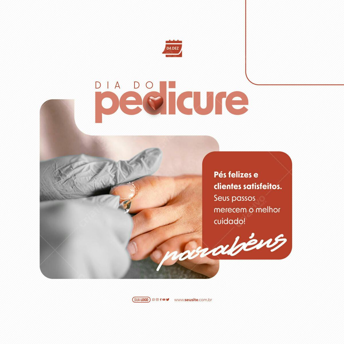 Postagem Dia do Pedicure PSD Editável