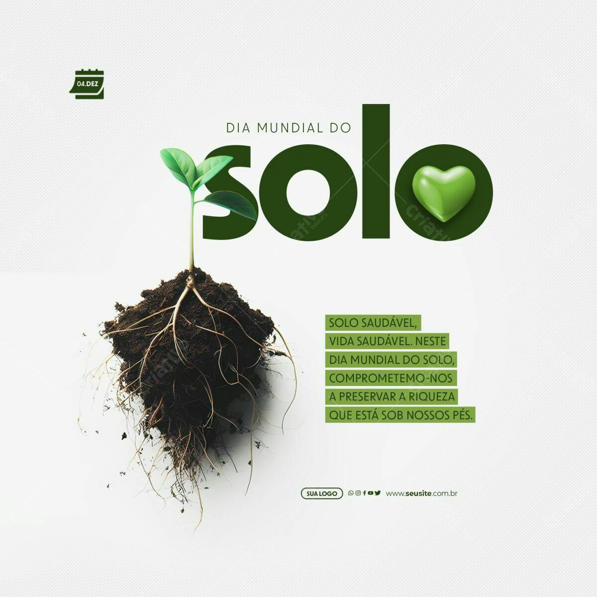Post para Dia Mundial do Solo PSD Editável